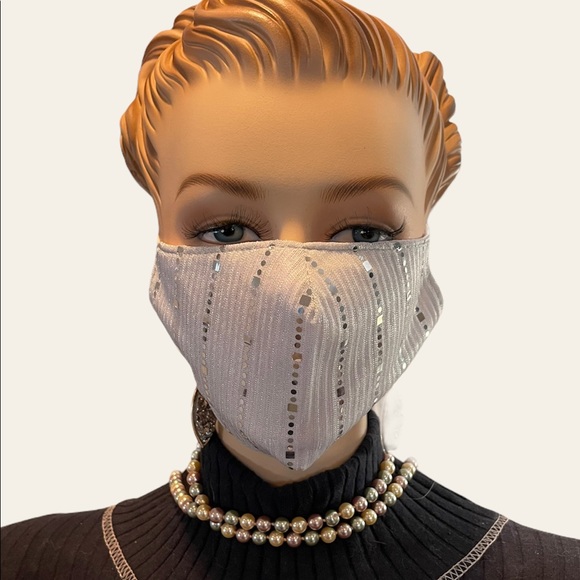 Accessories - White/ Silver Face Mask